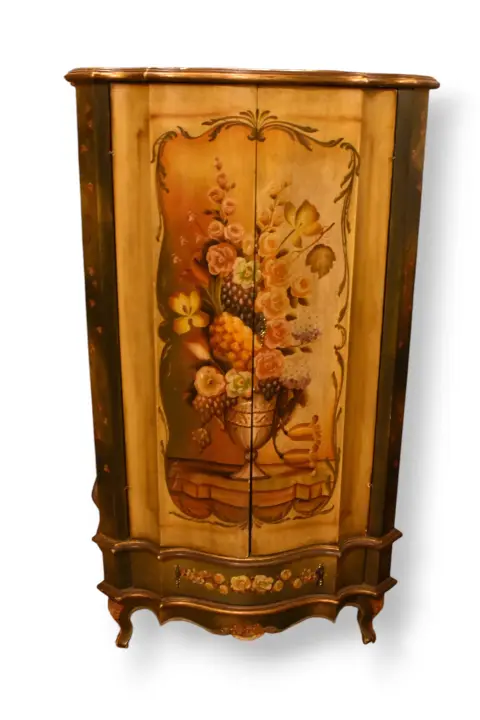 Venetian Style Folk Art Hand Painted Cabinet, photo 1 of 12