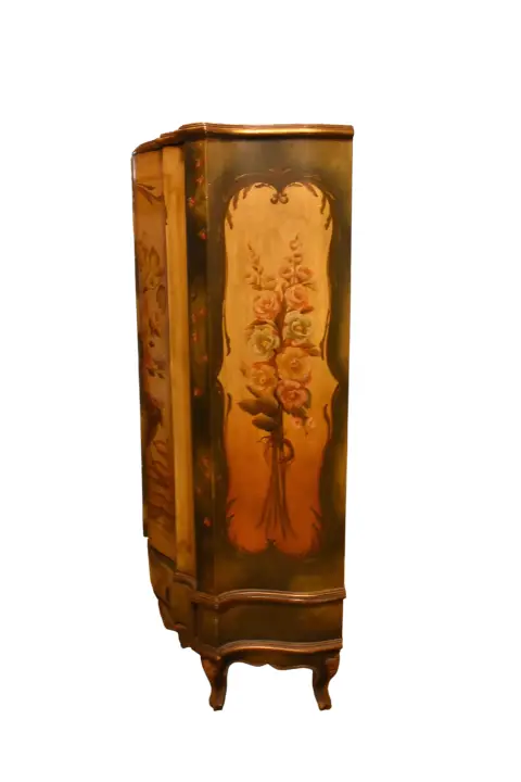Venetian Style Folk Art Hand Painted Cabinet, photo 3 of 12