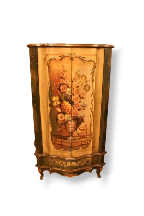 Venetian Style Folk Art Hand Painted Cabinet, photo 4 of 12