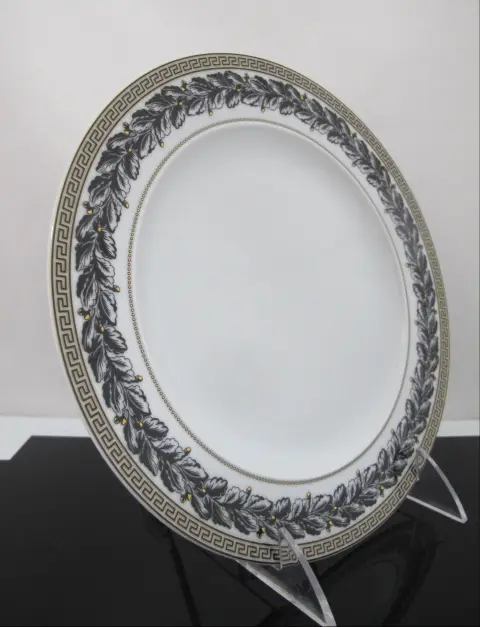 Versace Rosenthal Marqueterie Black 24k Gold Baroque 8 3/4" Salad Plate, photo 3 of 6
