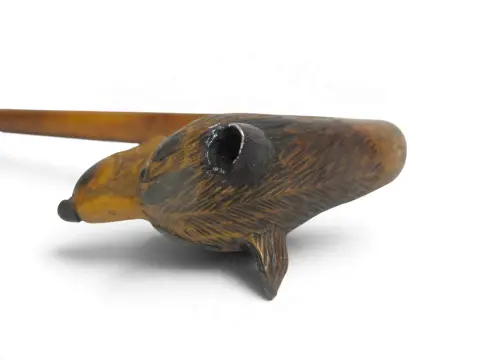 Victorian Carved Black Forest Greyhound Dog Handle Walking Stick Hook Cane, photo 9 of 9