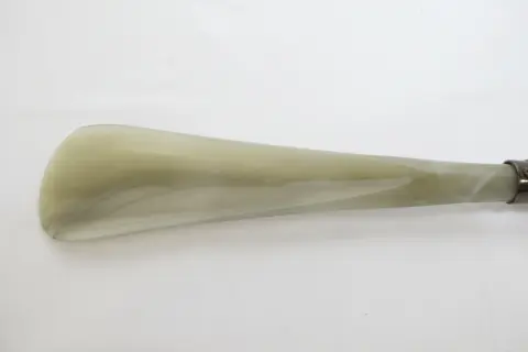 Vintage Deer Stag Antler Handle Wood Natural Ox Horn Shoehorn Stick, photo 4 of 6