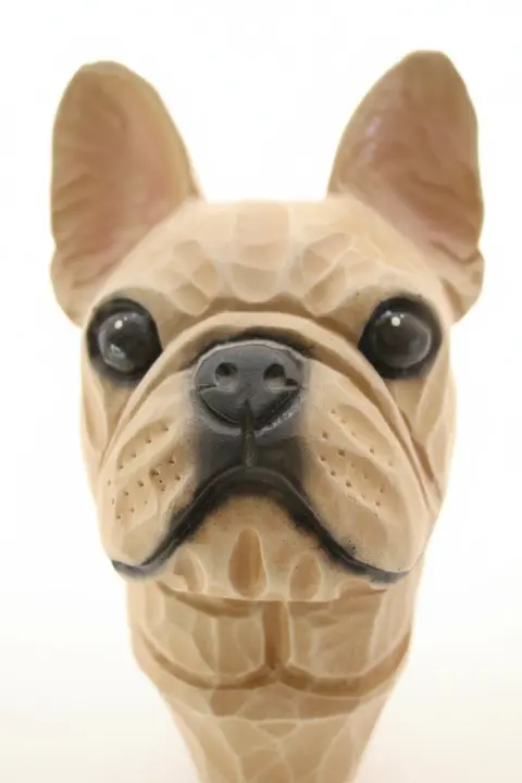 Vintage French Bulldog Dog Head Handle Walking Stick Cane, photo 3 of 8