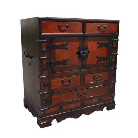 Vintage Korean Tansu Chest With Iron Hardware, photo 1 of 12