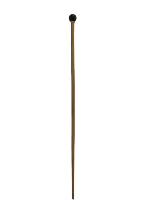 Vintage TIGERs Eye Crystal Ball Knob Wood Walking Stick Cane, photo 2 of 9
