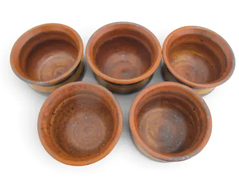 Wally Schwab Pacific Nw Stoneware Studio Pottery Small Pot or Punch Cup Set of 5, photo 8 of 10