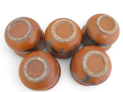 Wally Schwab Pacific Nw Stoneware Studio Pottery Small Pot or Punch Cup Set of 5, photo 9 of 10