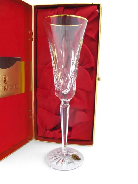 Waterford Crystal 3 French Hens 12 Days of Christmas Gold Champagne Flute in Box, photo 5 of 12