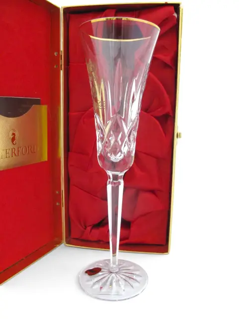 Waterford Crystal 3 French Hens 12 Days of Christmas Gold Champagne Flute in Box, photo 6 of 12