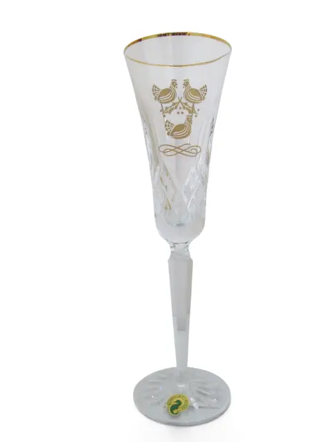 Waterford Crystal 3 French Hens 12 Days of Christmas Gold Champagne Flute in Box, photo 8 of 12