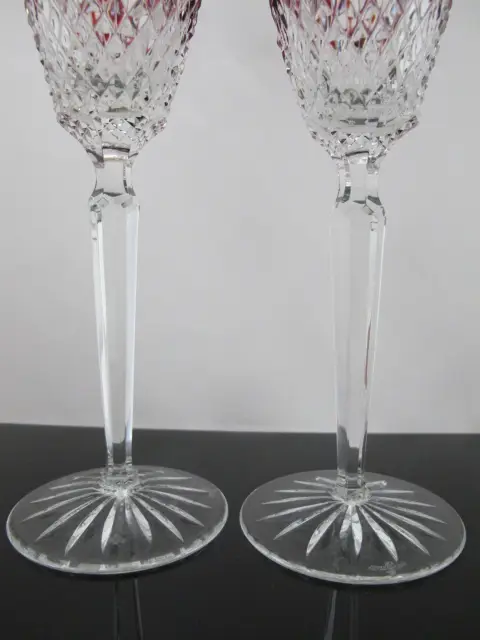 Waterford Crystal Clarendon Ruby Red Champagne Flute Glass Pair, photo 3 of 8