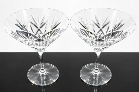 Waterford Crystal Huntley Martini Glass Smooth Stem 6 7/8" Pair, photo 6 of 9