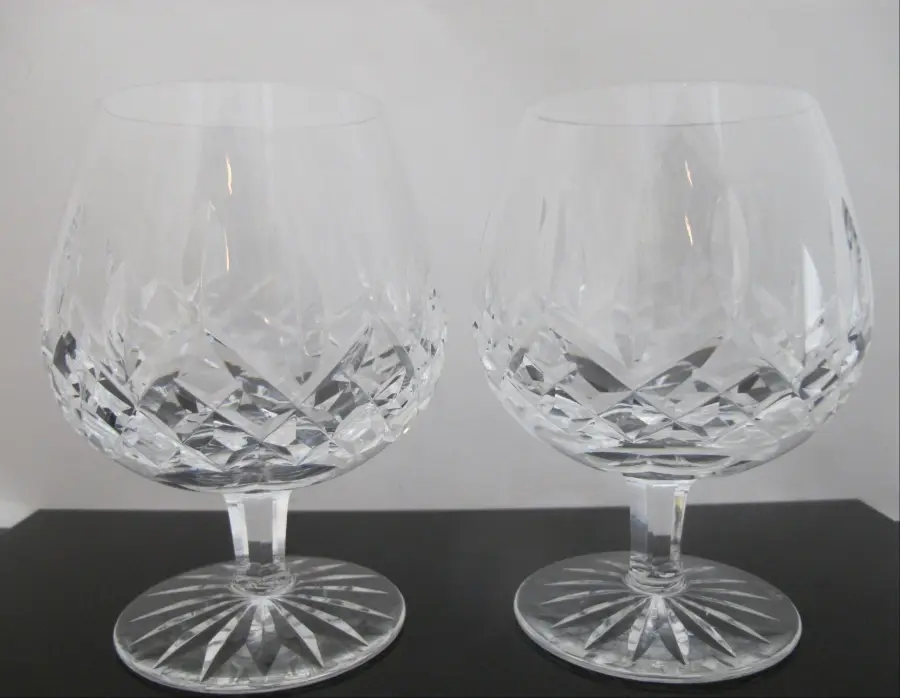 WATERFORD Crystal LISMORE 12 oz Brandy Snifter Glass Pair