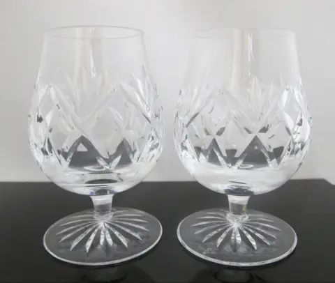 Waterford Crystal Monaghan 4 5/8" Brandy Glass Snifter Pair Unused Original Box, photo 2 of 10