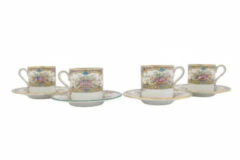 Wedgwood Colorful Floral St Austell China Demitasse Coffee Cup & Saucer Set, photo 1 of 12