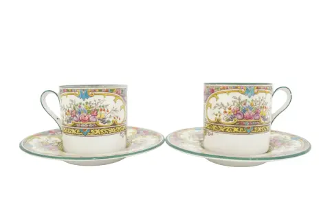 Wedgwood Colorful Floral St Austell China Demitasse Coffee Cup & Saucer Set, photo 3 of 12