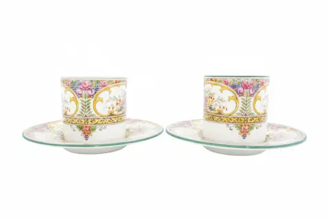 Wedgwood Colorful Floral St Austell China Demitasse Coffee Cup & Saucer Set, photo 4 of 12