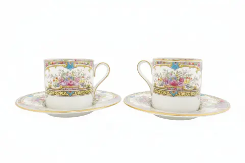 Wedgwood Colorful Floral St Austell China Demitasse Coffee Cup & Saucer Set, photo 6 of 12