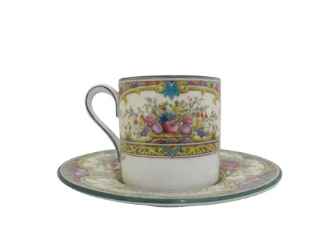 Wedgwood Colorful Floral St Austell China Demitasse Coffee Cup & Saucer Set, photo 8 of 12