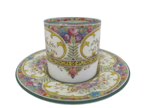 Wedgwood Colorful Floral St Austell China Demitasse Coffee Cup & Saucer Set, photo 9 of 12