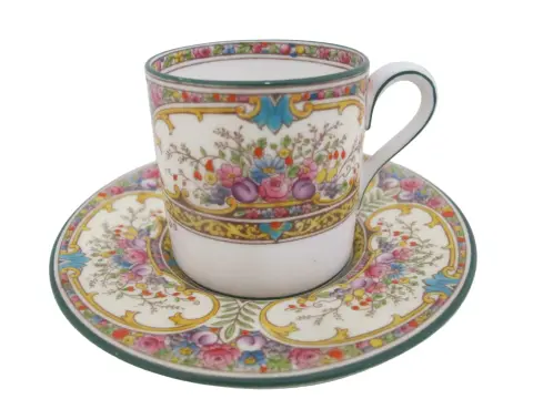 Wedgwood Colorful Floral St Austell China Demitasse Coffee Cup & Saucer Set, photo 10 of 12